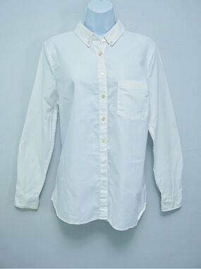 GAP 100% Cotton White Women’s Button-Down Oxford Dress Shirt